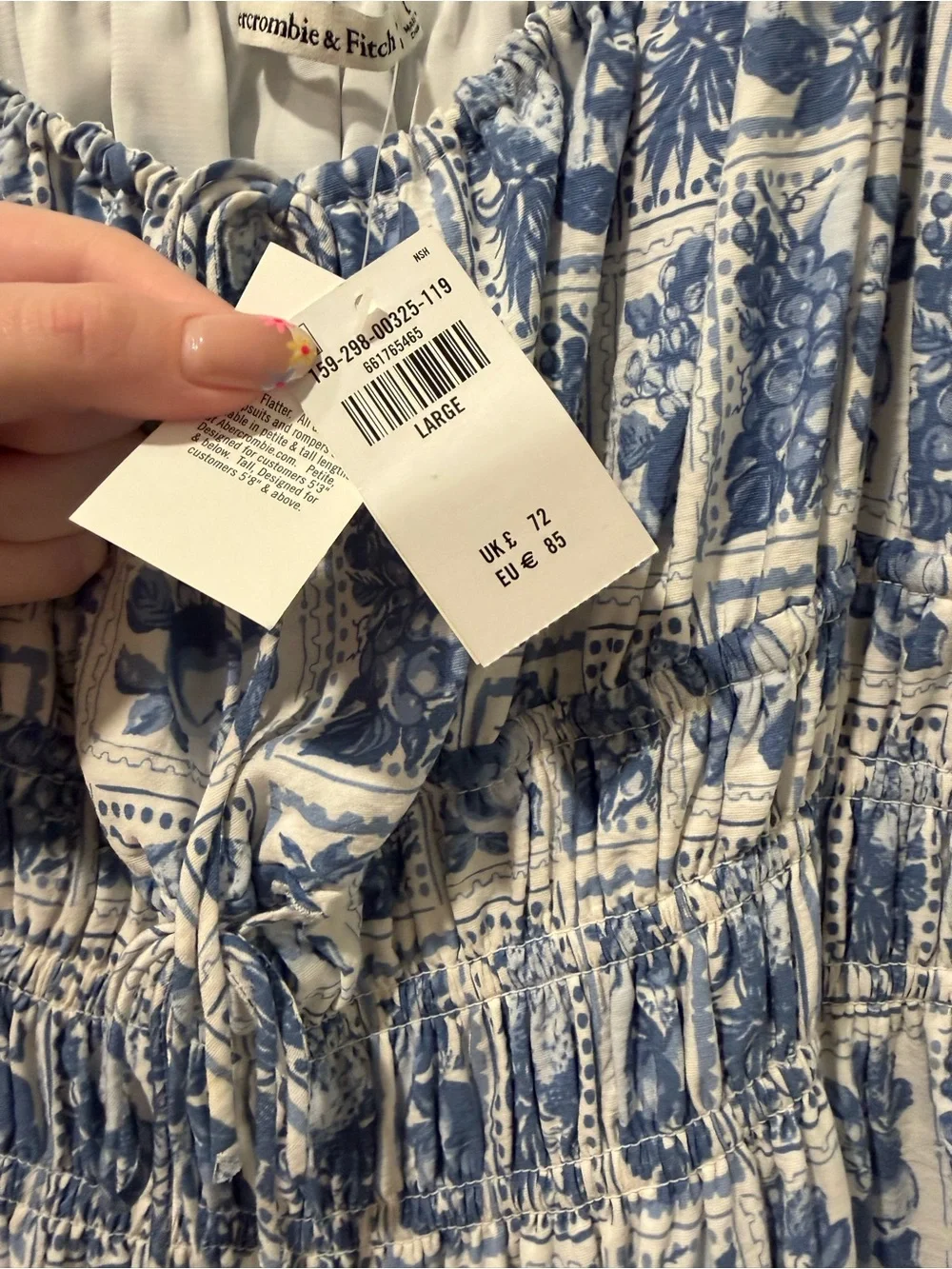 Abercrombie & Fitch NWT smocked tie front maxi dress